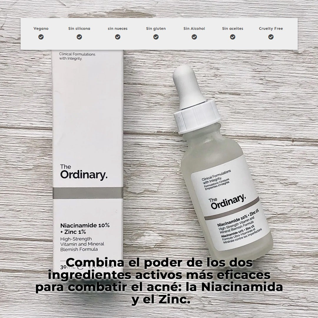 Niacinamida 10% The Ordinary Piel Uniforme y Sin Imperfecciones